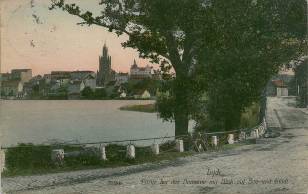 Lyck - Blick auf See und Stadt 1912
